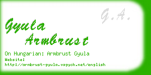 gyula armbrust business card